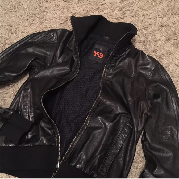 y3 leather jacket